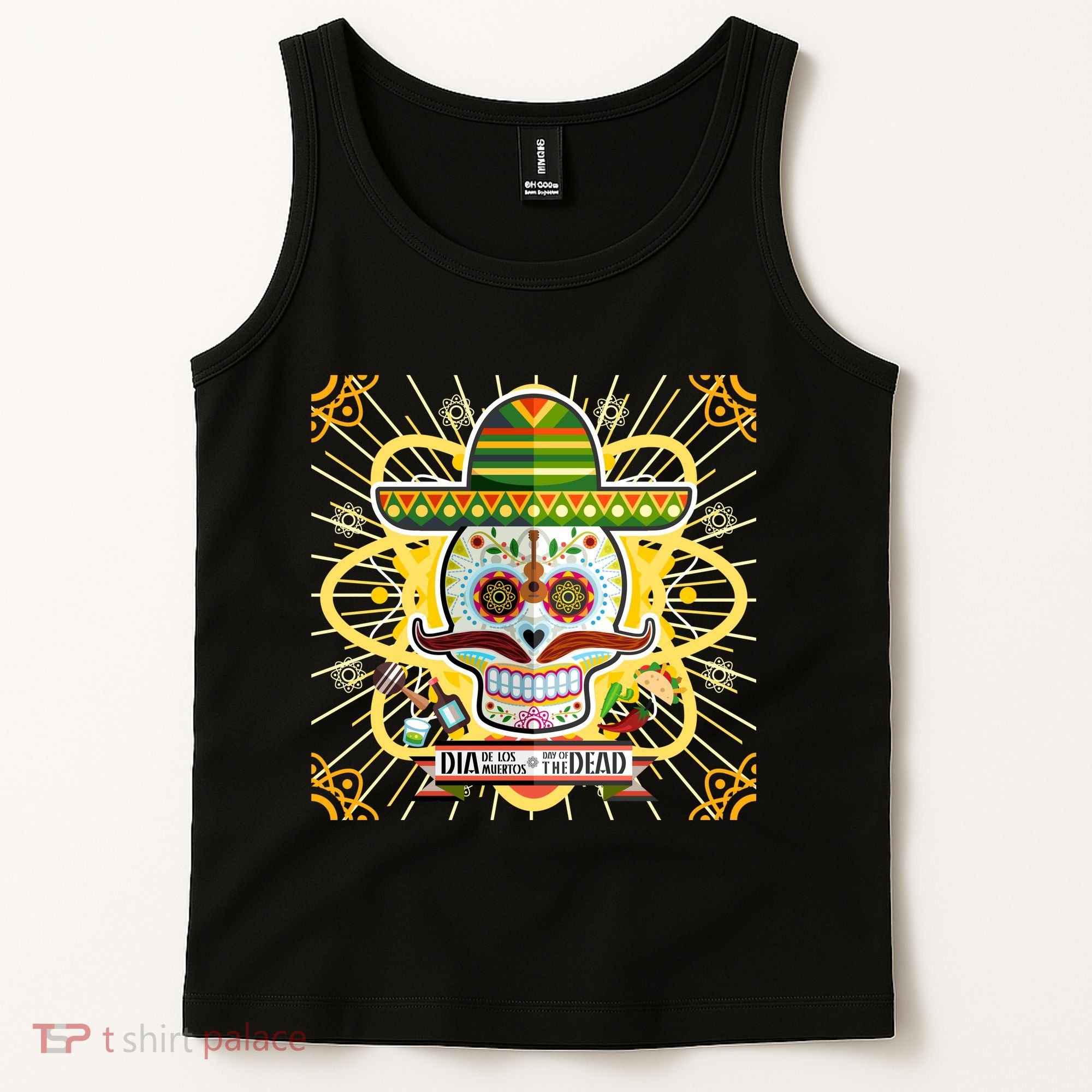 Dia De Los Muertos Day of the Dead Sugar Skull Tank Top