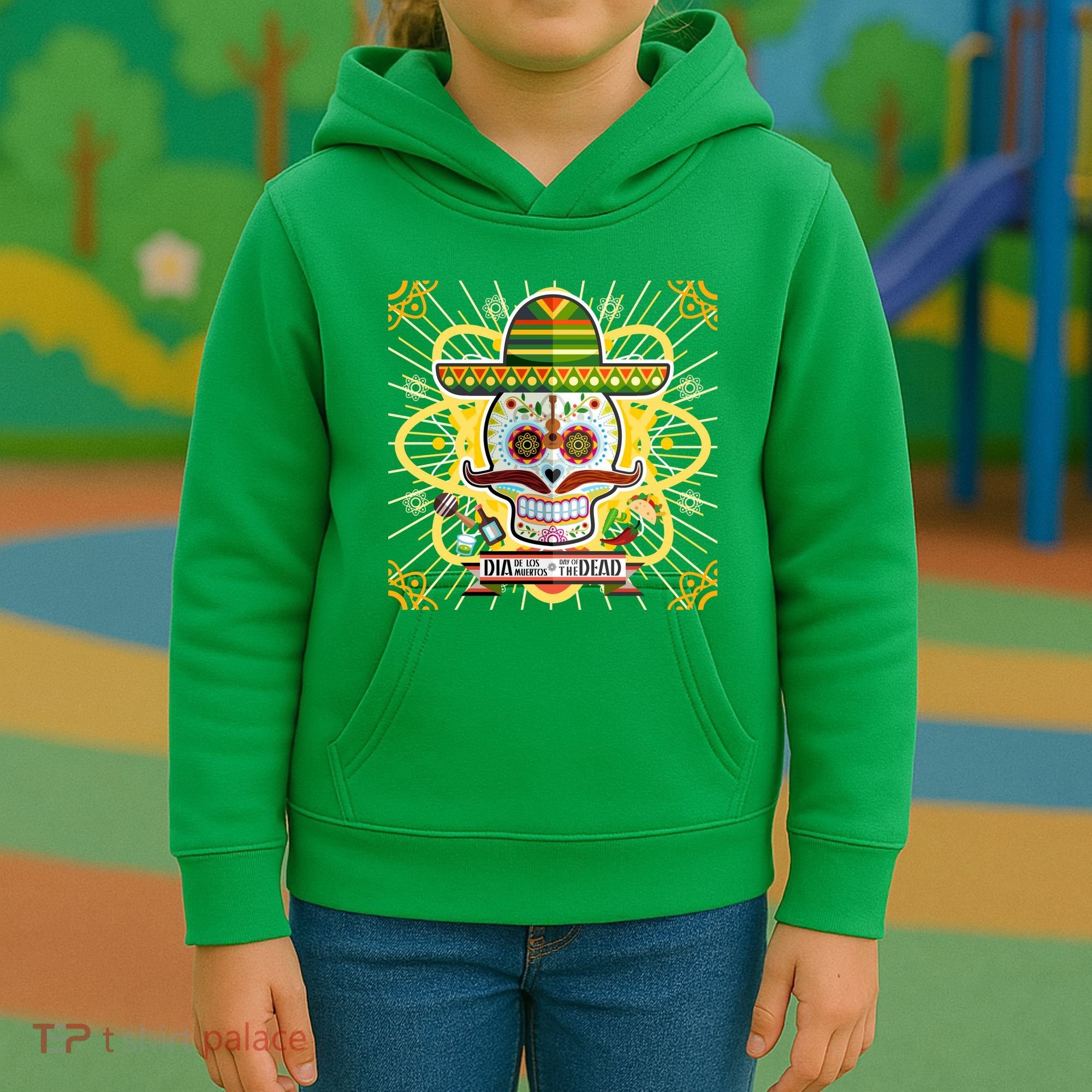 Dia De Los Muertos Day of the Dead Sugar Skull Kids Hoodie
