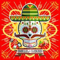 Dia De Los Muertos Day of the Dead Sugar Skull Santa Hat thumb 1