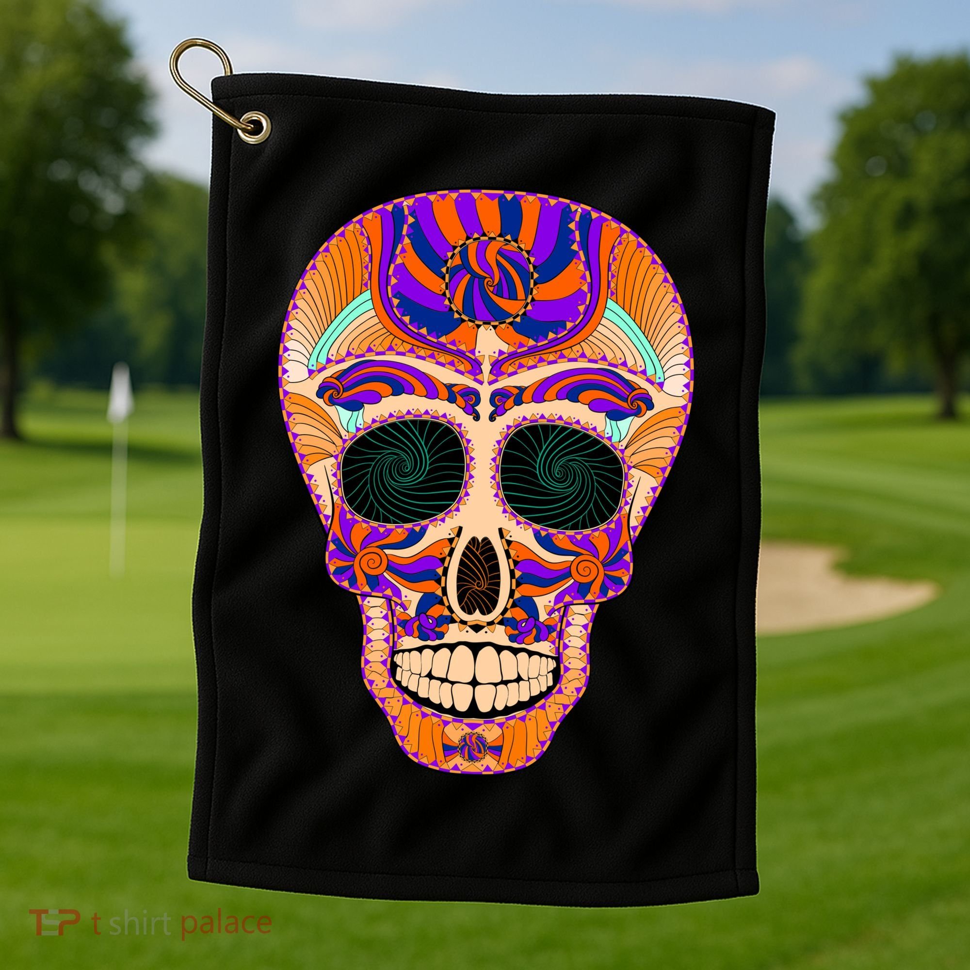 Dia de Muertos Mexican Skull Golf Towel