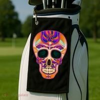 Dia de Muertos Mexican Skull Golf Towel thumb 2