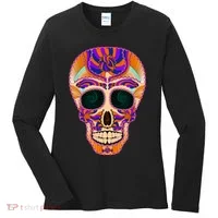 Dia de Muertos Mexican Skull Women's Long Sleeve Shirt thumb 0