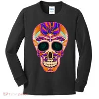 Dia de Muertos Mexican Skull Kids Long Sleeve Shirt thumb 0