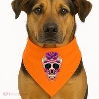 Dia de Muertos Mexican Skull USA-Made Doggie Bandana thumb 1