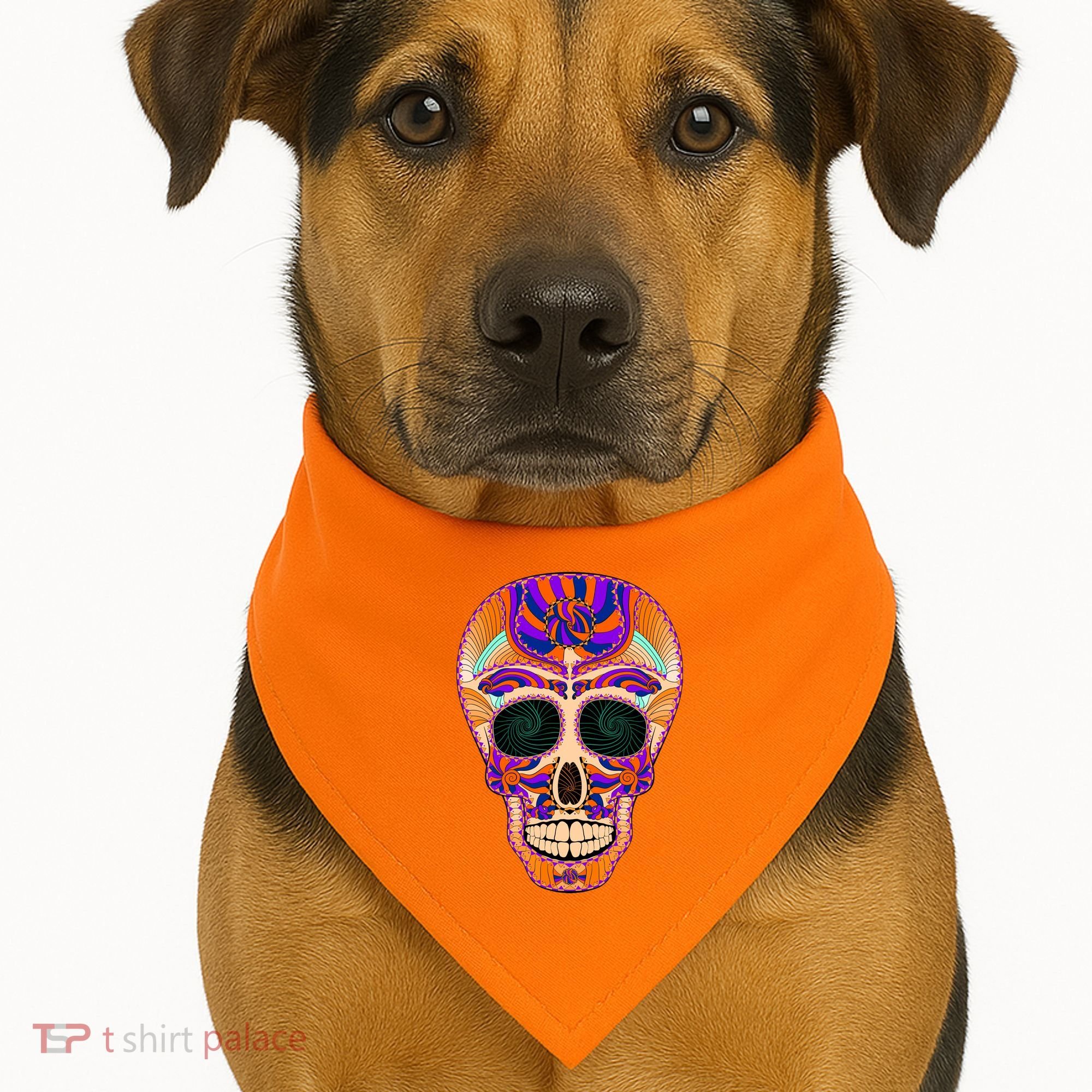 Dia de Muertos Mexican Skull USA-Made Doggie Bandana
