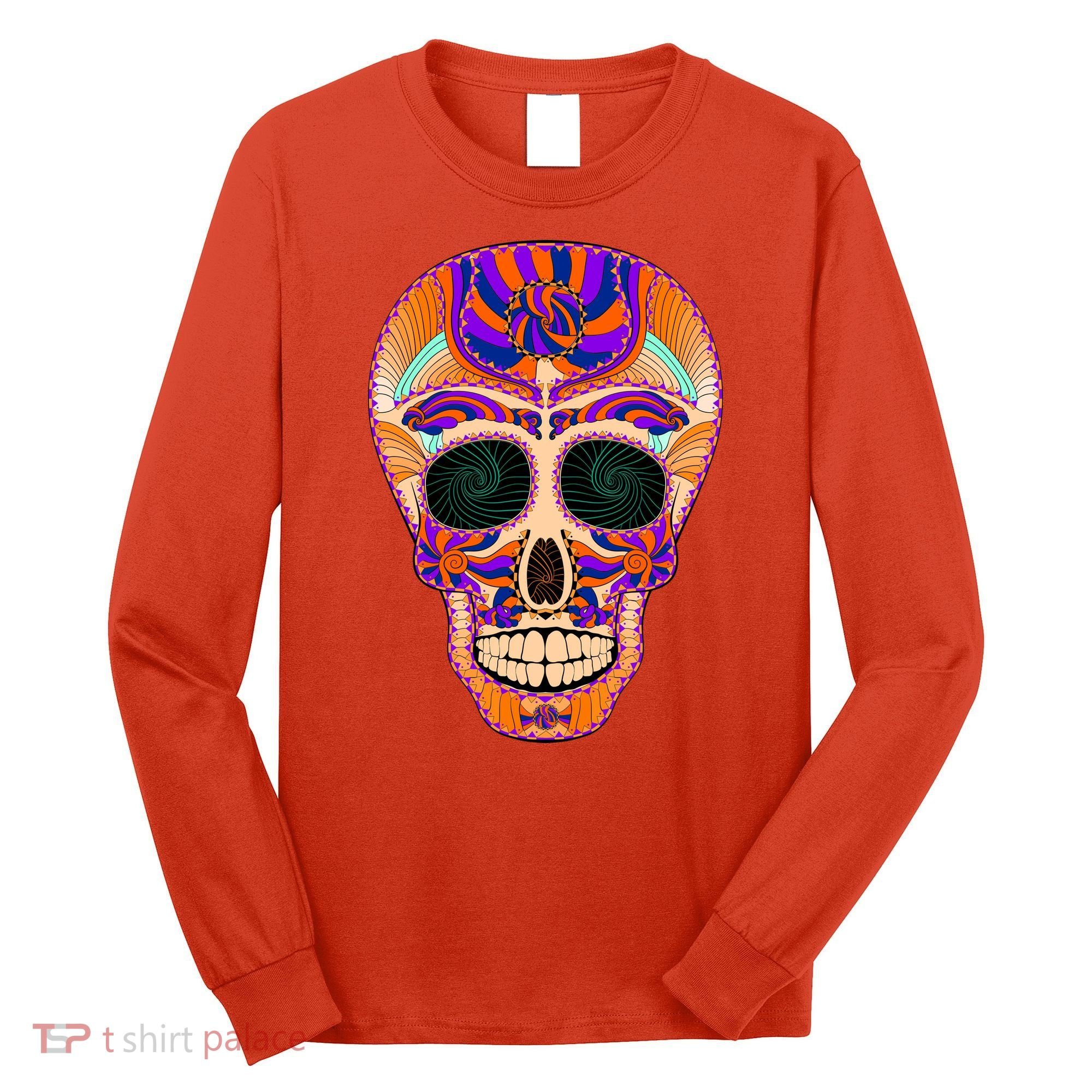 Dia de Muertos Mexican Skull Long Sleeve Shirt