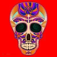 Dia de Muertos Mexican Skull Santa Hat thumb 1