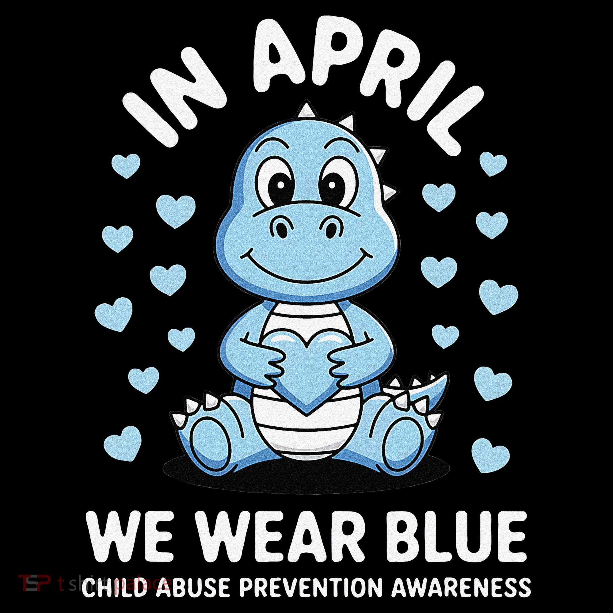 Dino In April We Wear Blue Child Abuse Prevention Awareness Coffee Mug