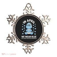 Dino In April We Wear Blue Child Abuse Prevention Awareness Ornament thumb 0