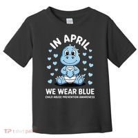 Dino In April We Wear Blue Child Abuse Prevention Awareness Toddler T-Shirt thumb 0