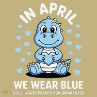 Dino In April We Wear Blue Child Abuse Prevention Awareness Long Sleeve Shirt thumb 2