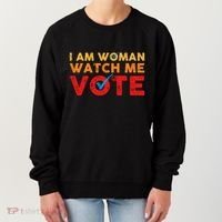 Distressed I Am Woman Watch Me Vote Women's Sweatshirt thumb 0