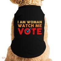 Distressed I Am Woman Watch Me Vote Doggie Tank thumb 0