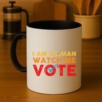 Distressed I Am Woman Watch Me Vote Coffee Mug thumb 4
