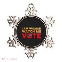 Distressed I Am Woman Watch Me Vote Ornament thumb 0