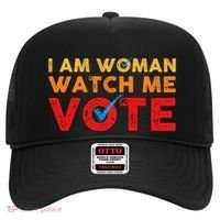 Distressed I Am Woman Watch Me Vote Hat thumb 0