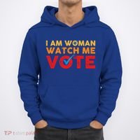 Distressed I Am Woman Watch Me Vote Hoodie thumb 0