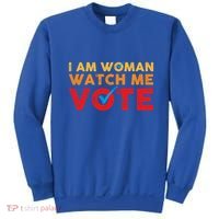 Distressed I Am Woman Watch Me Vote Sweatshirt thumb 0