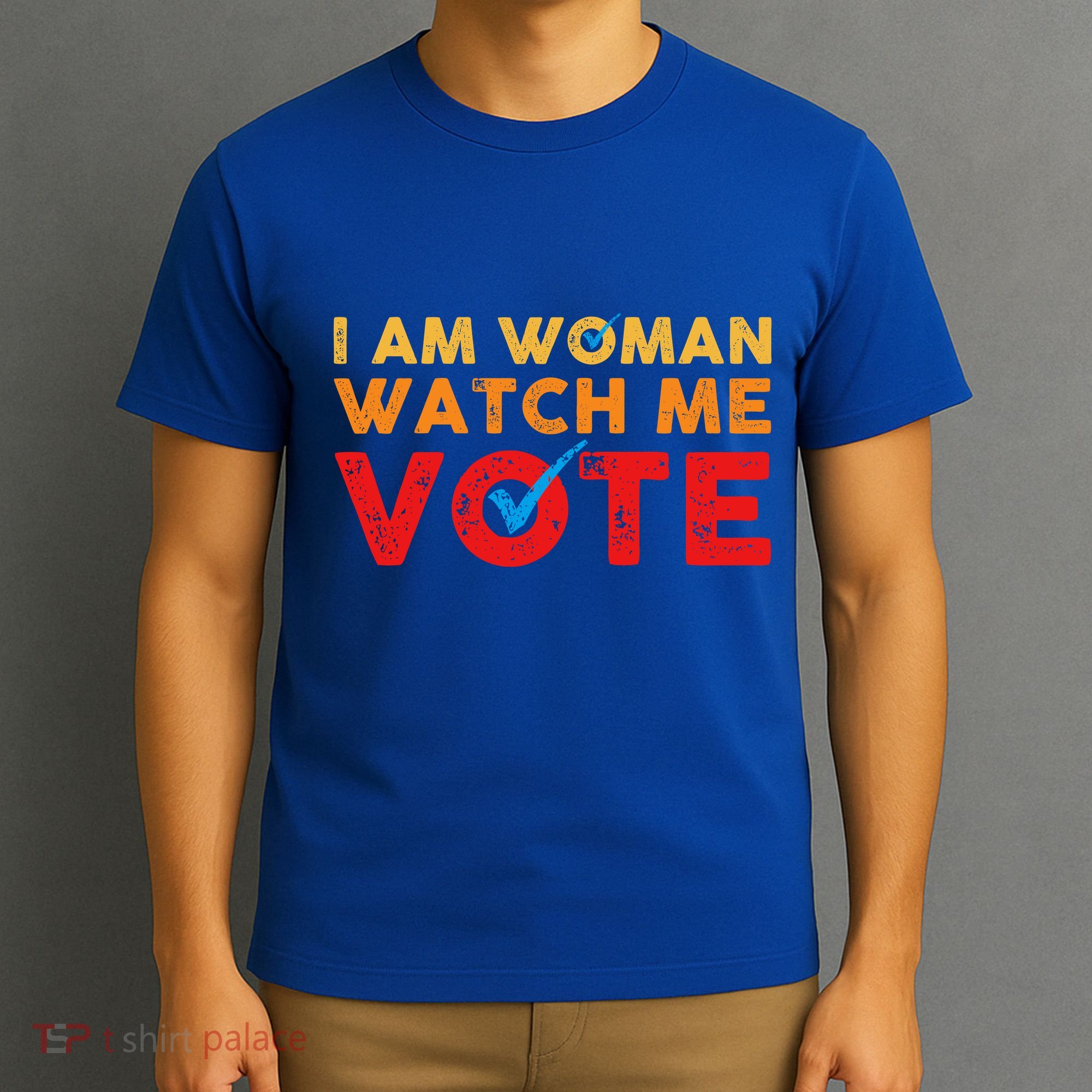 Distressed I Am Woman Watch Me Vote T-Shirt