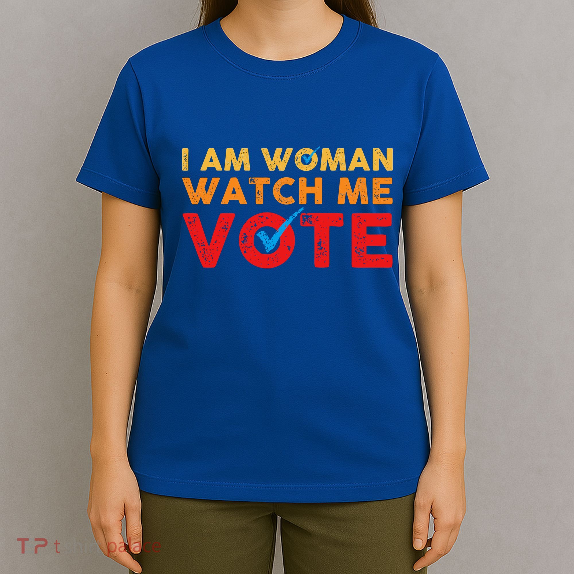 Distressed I Am Woman Watch Me Vote T-Shirt