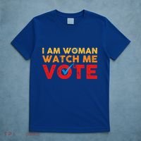 Distressed I Am Woman Watch Me Vote T-Shirt thumb 5