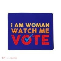 Distressed I Am Woman Watch Me Vote Mousepad thumb 0