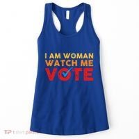 Distressed I Am Woman Watch Me Vote Women's Tank Top thumb 0
