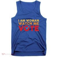 Distressed I Am Woman Watch Me Vote Tank Top thumb 0