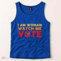 Distressed I Am Woman Watch Me Vote Tank Top thumb 2