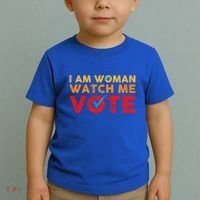 Distressed I Am Woman Watch Me Vote Toddler T-Shirt thumb 2