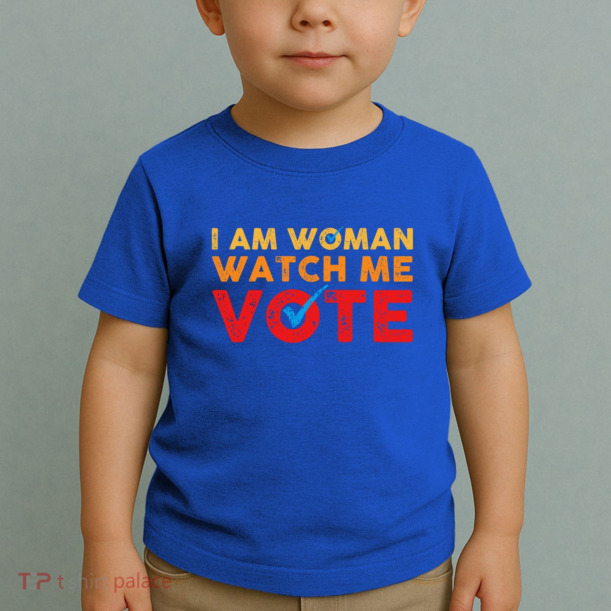Distressed I Am Woman Watch Me Vote Toddler T-Shirt
