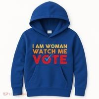 Distressed I Am Woman Watch Me Vote Kids Hoodie thumb 0