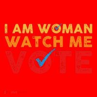 Distressed I Am Woman Watch Me Vote Santa Hat thumb 1