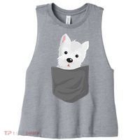 Dog In A Pocket Cute Westie Terrier Lover Puppy Women's Racerback Cropped Tank thumb 0