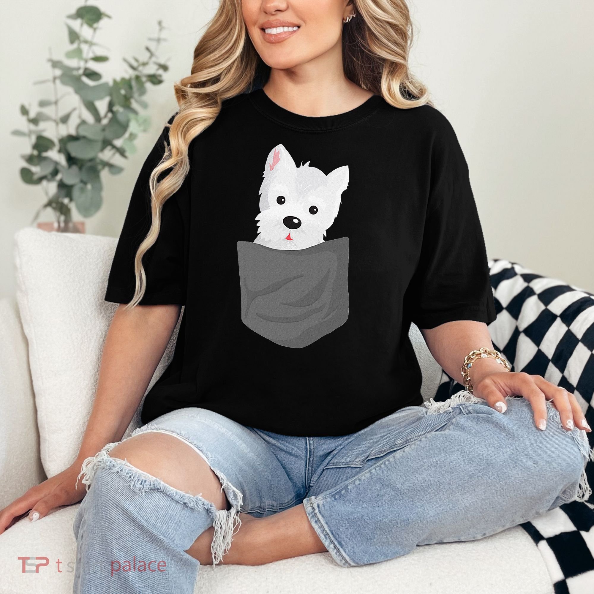Dog In A Pocket Cute Westie Terrier Lover Puppy Comfort Colors T-Shirt