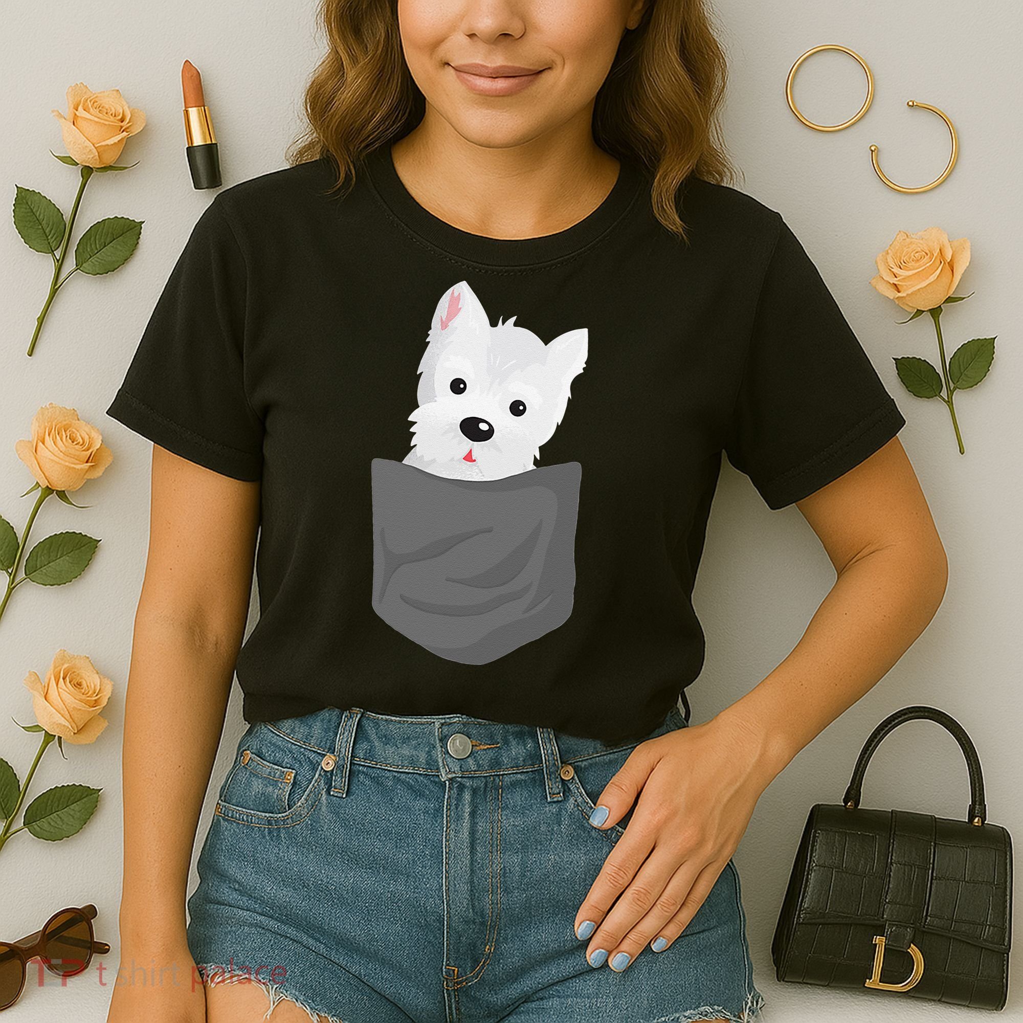 Dog In A Pocket Cute Westie Terrier Lover Puppy Comfort Colors Boxy T-Shirt