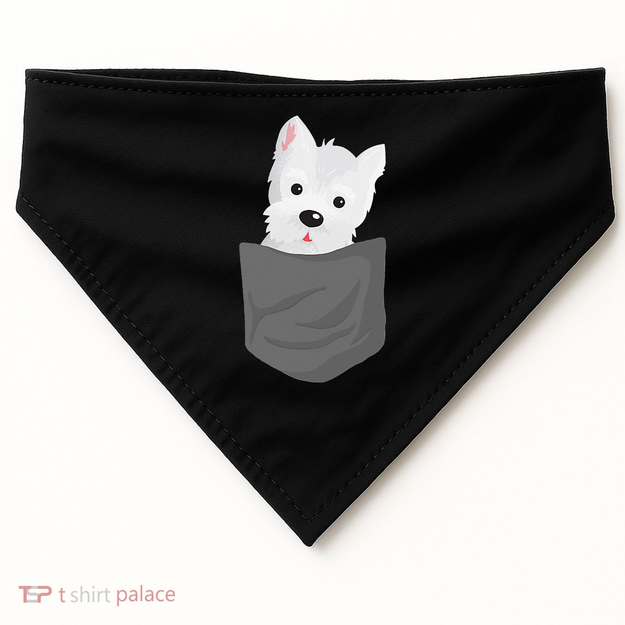 Dog In A Pocket Cute Westie Terrier Lover Puppy USA-Made Doggie Bandana