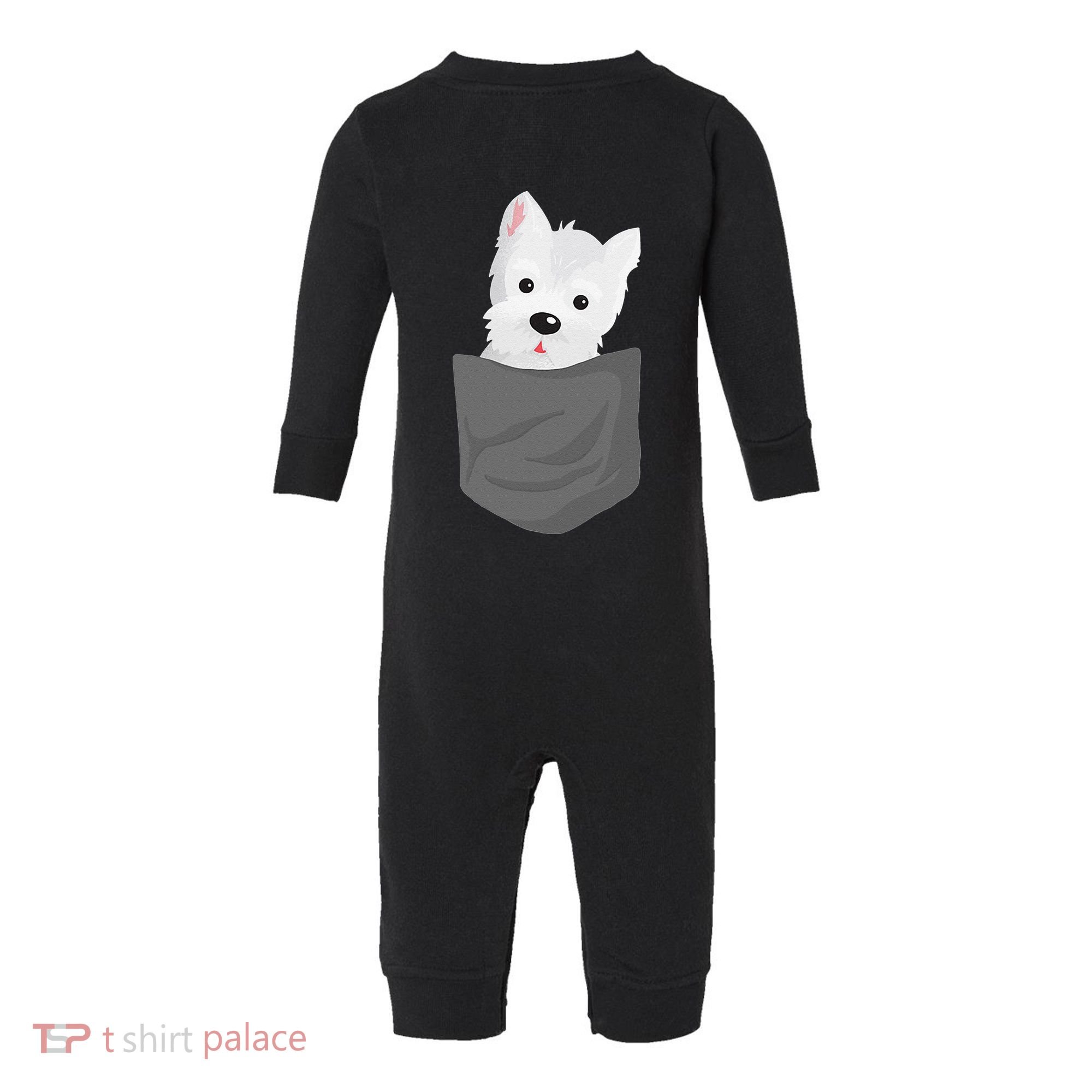 Dog In A Pocket Cute Westie Terrier Lover Puppy Infant Fleece One Piece