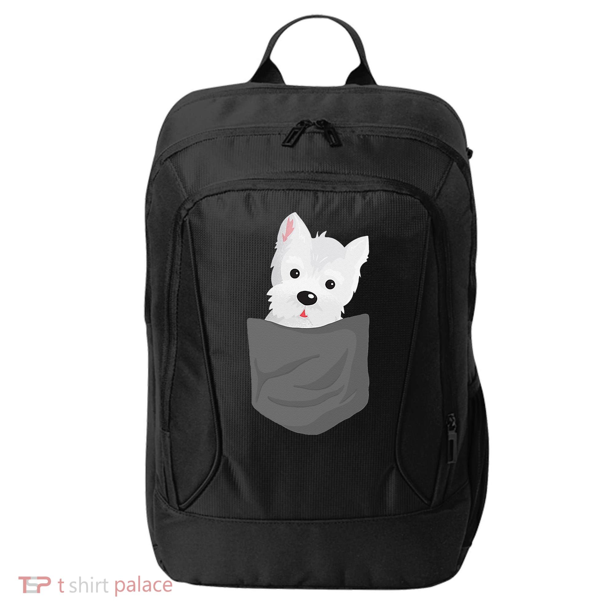 Dog In A Pocket Cute Westie Terrier Lover Puppy City Backpack