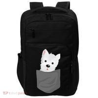 Dog In A Pocket Cute Westie Terrier Lover Puppy Impact Tech Backpack thumb 0