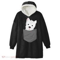 Dog In A Pocket Cute Westie Terrier Lover Puppy Hooded Wearable Blanket thumb 0