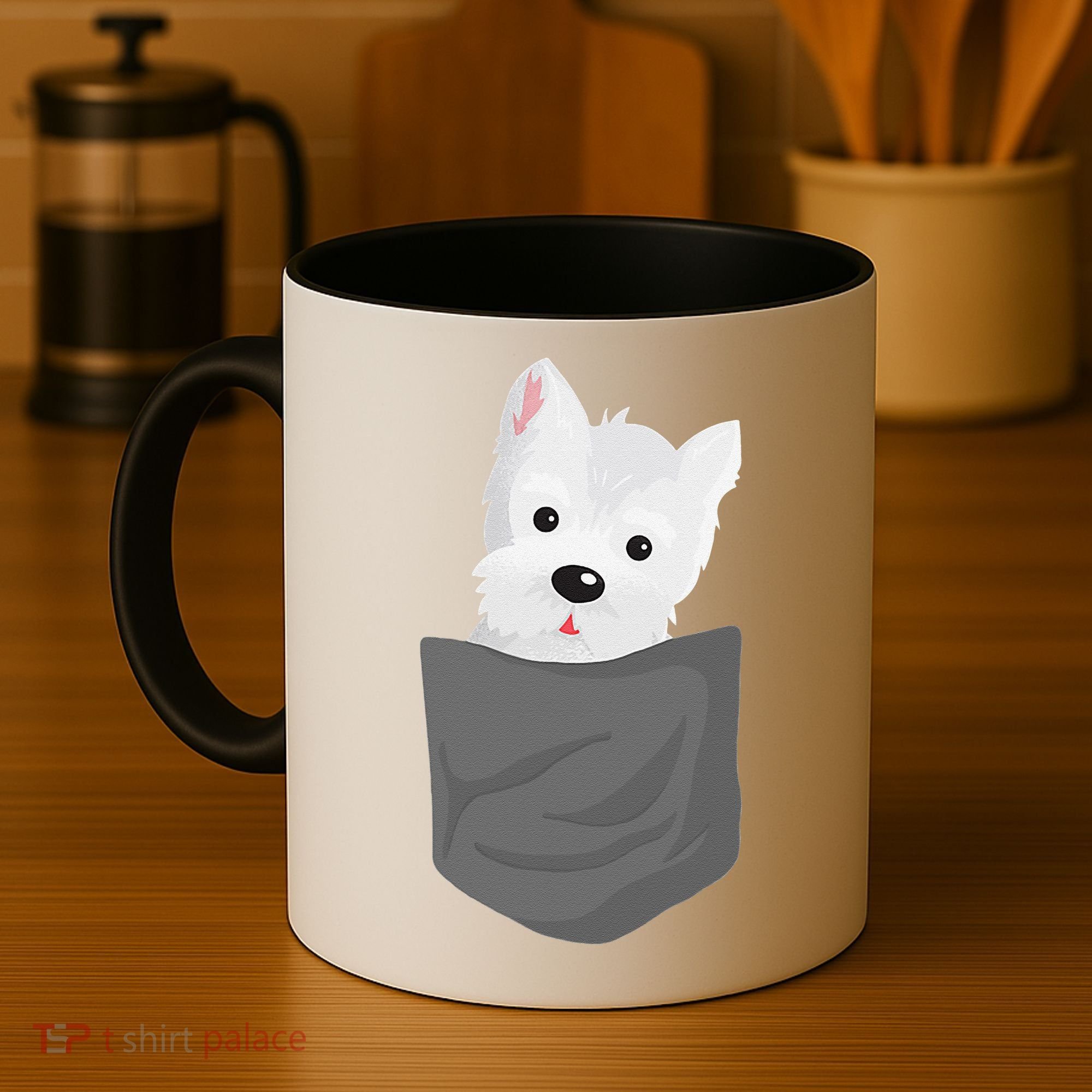 Dog In A Pocket Cute Westie Terrier Lover Puppy Coffee Mug