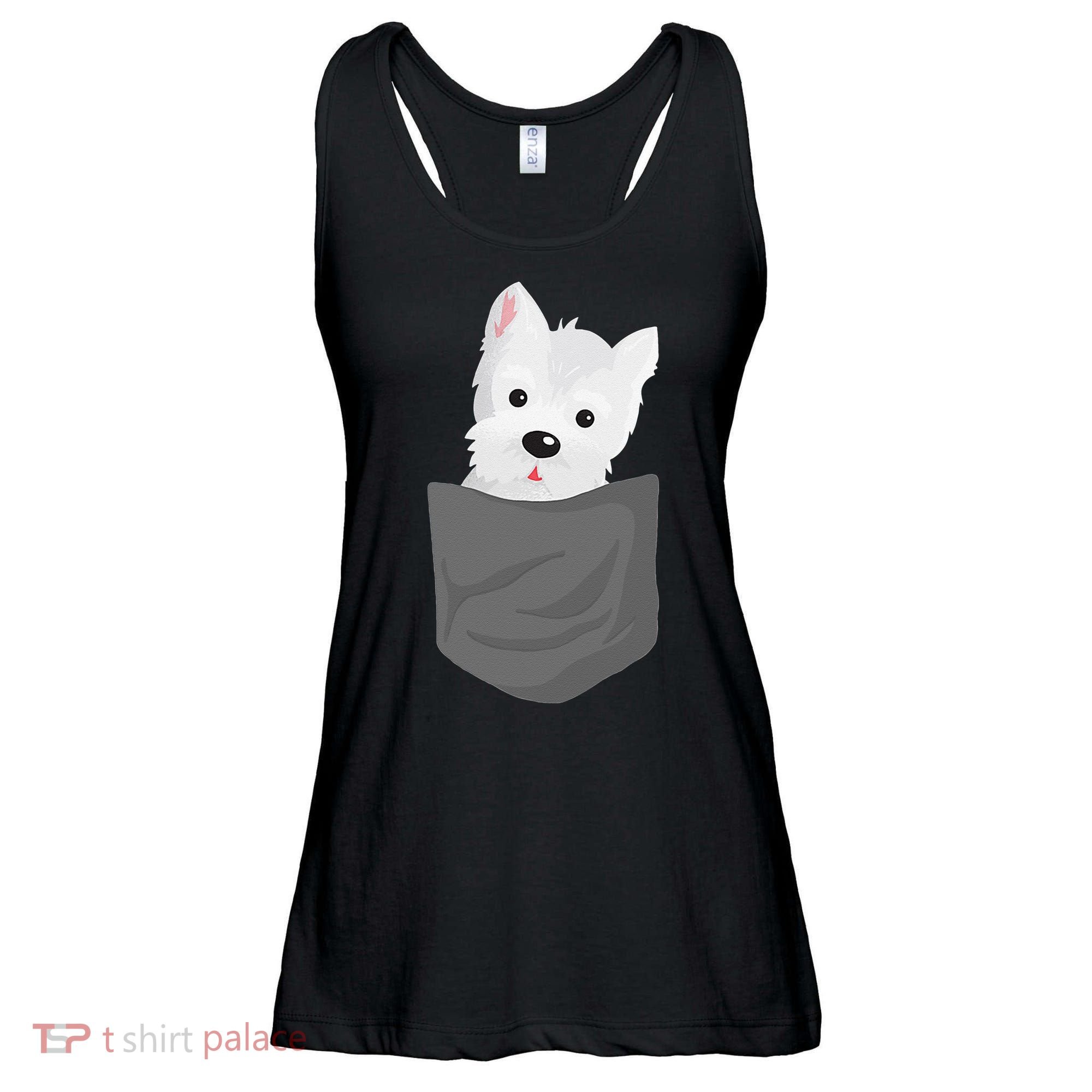 Dog In A Pocket Cute Westie Terrier Lover Puppy Ladies Essential Flowy Tank