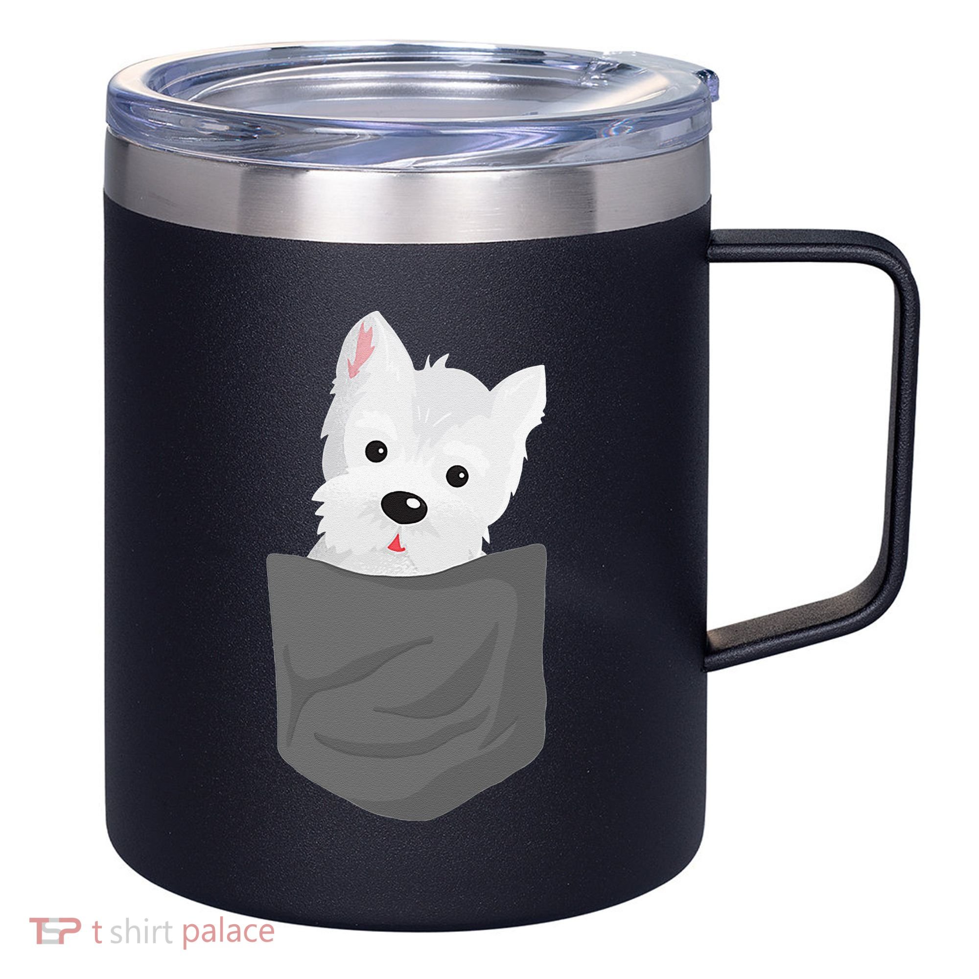 Dog In A Pocket Cute Westie Terrier Lover Puppy 12oz Stainless Steel Coffee Mug