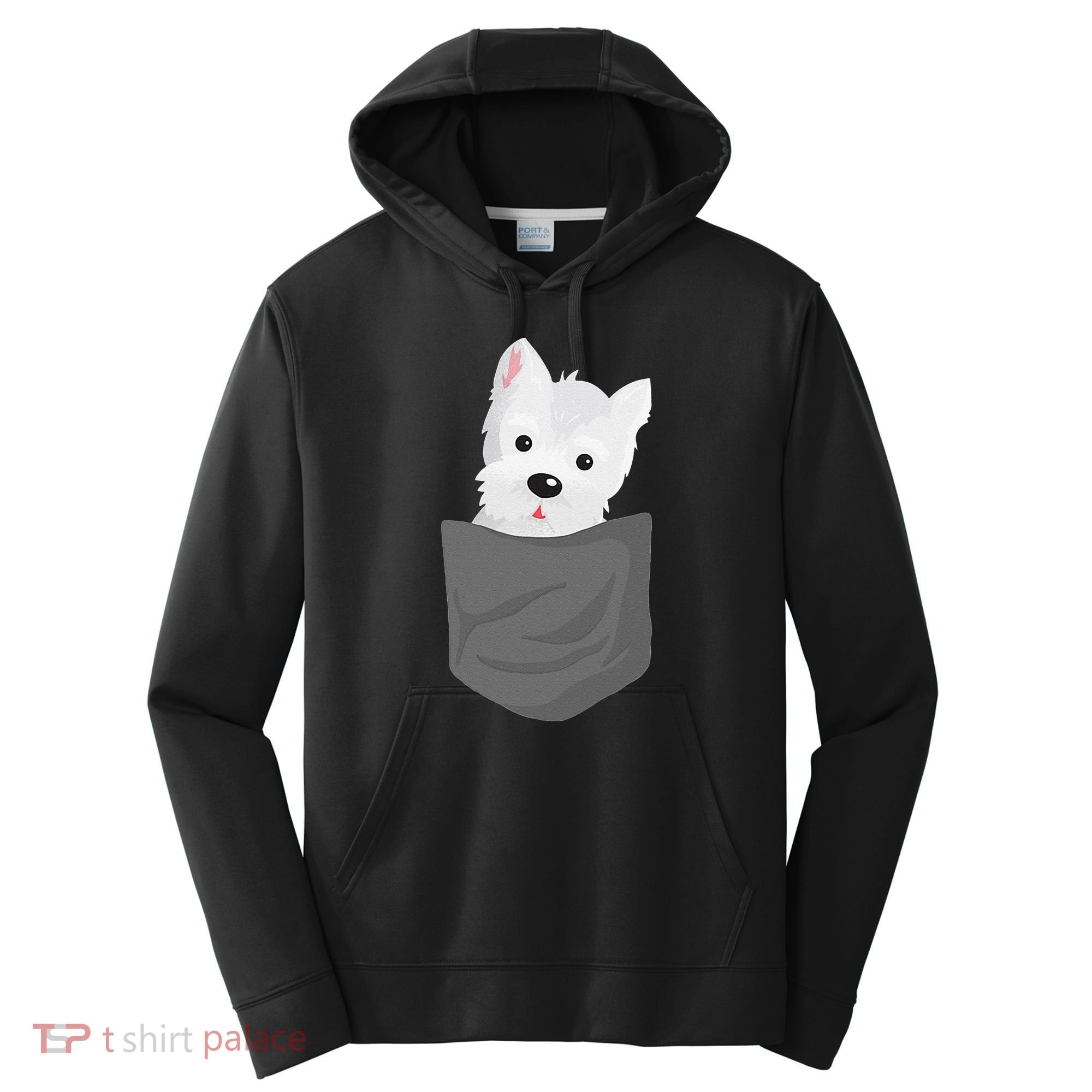Dog In A Pocket Cute Westie Terrier Lover Puppy Performance Fleece Hoodie
