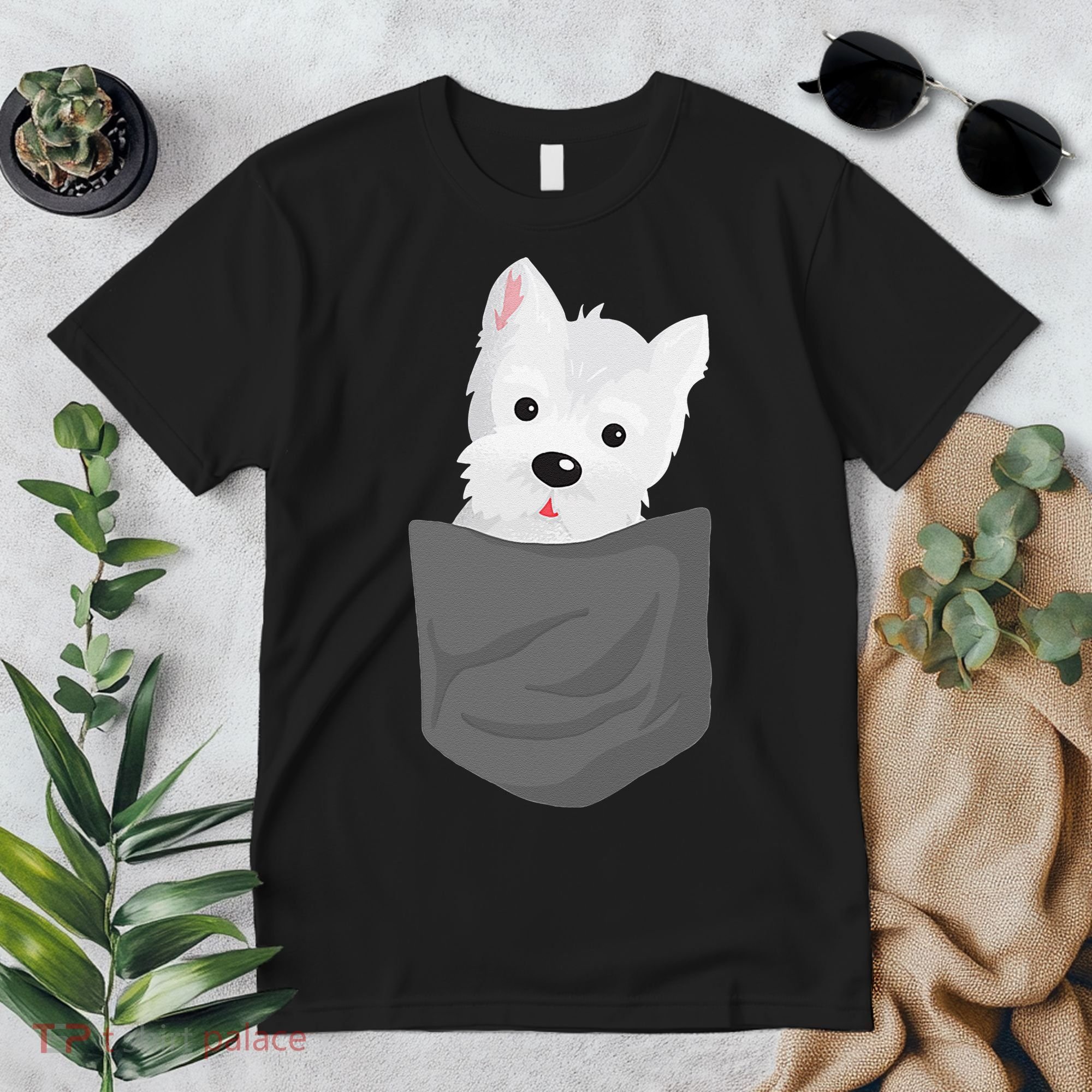 Dog In A Pocket Cute Westie Terrier Lover Puppy Premium T-Shirt
