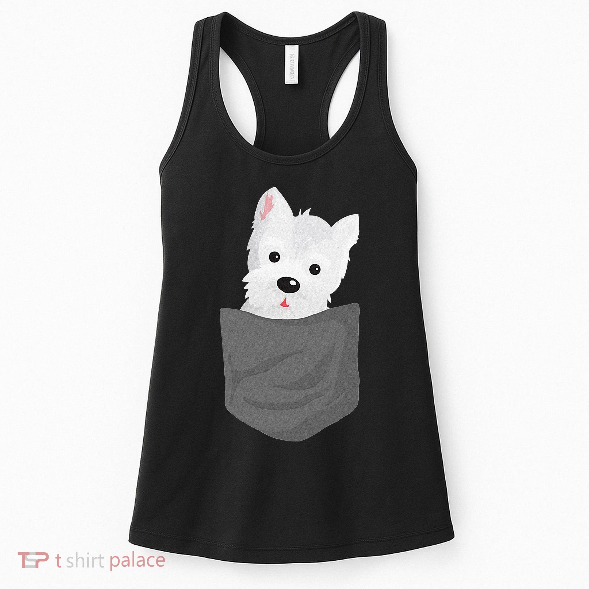 Dog In A Pocket Cute Westie Terrier Lover Puppy Women's Tank Top