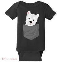 Dog In A Pocket Cute Westie Terrier Lover Puppy Baby Bodysuit thumb 0