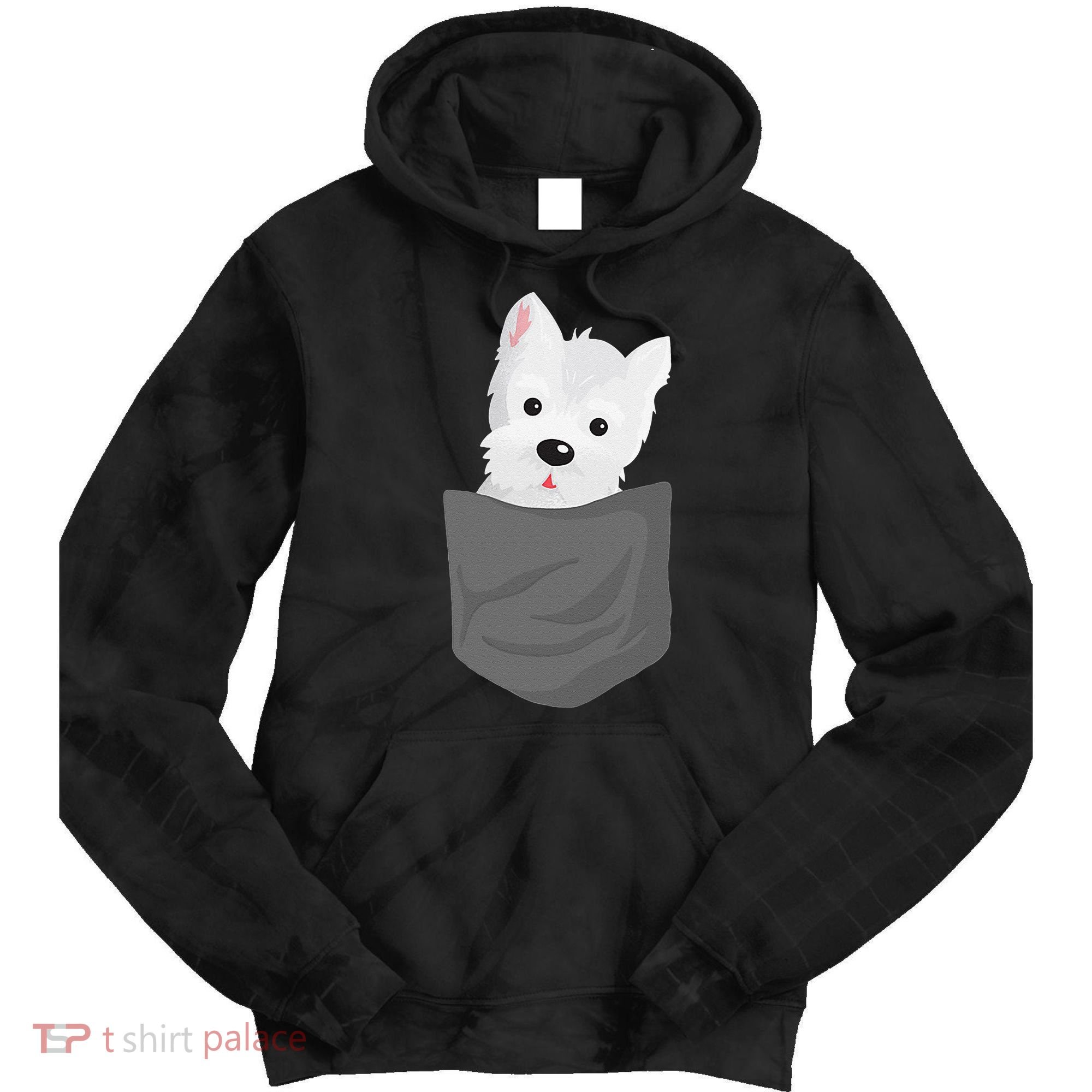 Dog In A Pocket Cute Westie Terrier Lover Puppy Tie Dye Hoodie