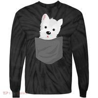 Dog In A Pocket Cute Westie Terrier Lover Puppy Tie-Dye Long Sleeve Shirt thumb 0